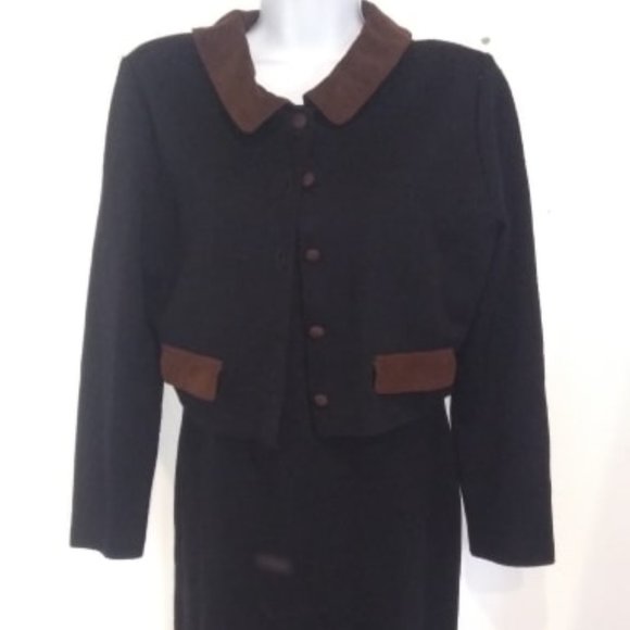 Nina Charles Vintage Black Skirt and Blazert Set